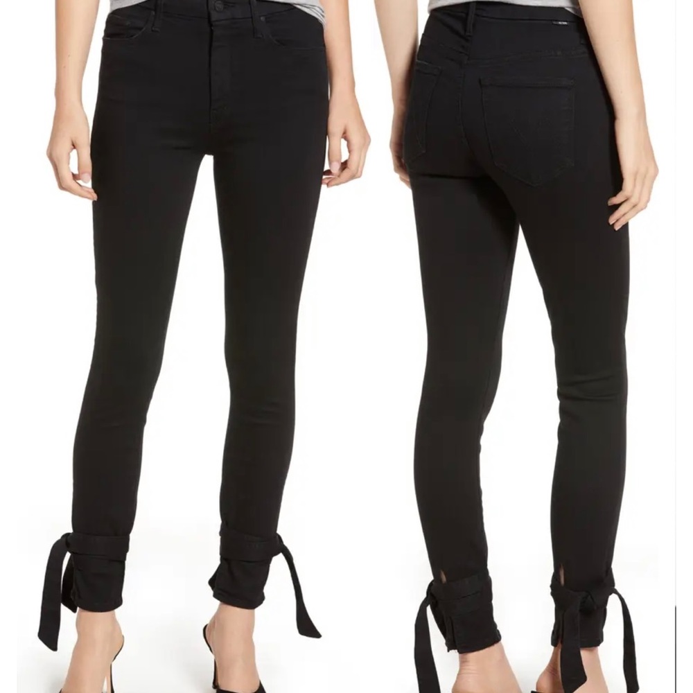 NWT Mother The Looker High Waist Bow Skinny Jean